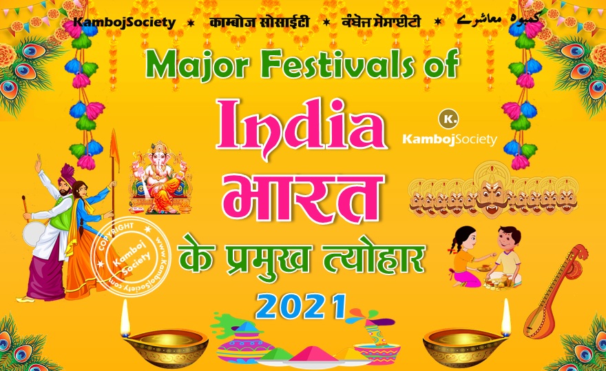 Major Festivals of India - Year 2021