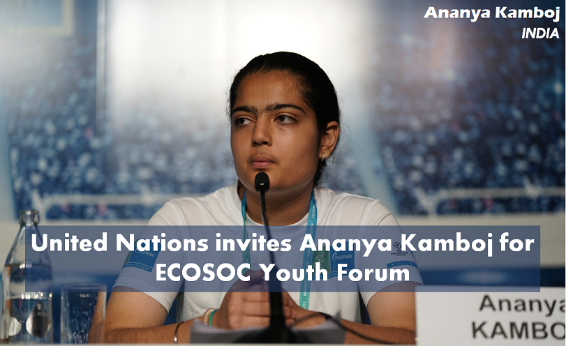 United Nations invites Ananya Kamboj for ECOSOC Youth Forum