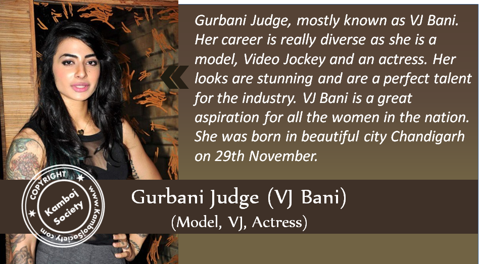 Gurbani Judge - VJ Bani - Actress, Model, VJ, Fitness Freak